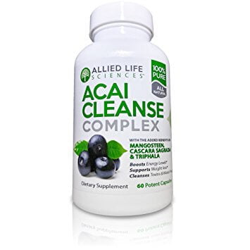 Allied Life Acai Berry Cleanse. Potent Acai Berry, Triphala & Mangosteen Capsules. A Liver, Colon Cleansing & Pancreas Detox Cleanse Supplement. 60