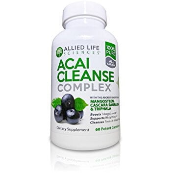 Colon Liver Detox - Allied Life Acai Berry Cleanse. Potent Acai Berry, Triphala & Mangosteen Capsules. A Liver, Colon Cleansing & Pancreas Detox Cleanse Supplement. 60 Pills.