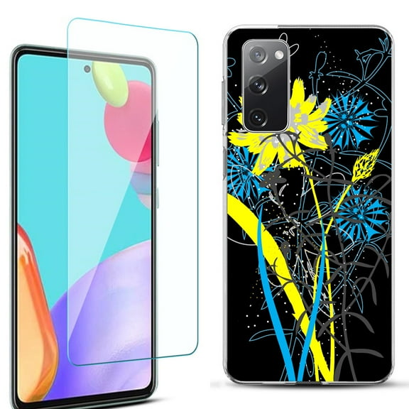 Slim-Fit Protective Phone Case for Samsung Galaxy S20 FE 5G Fan Edition, with Tempered Glass Screen Protector, by OneToughShield ® - Wild Flowers