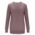 thumbnail image 5 of FDGIU Women's Lightweight V-Neck Sweater‌ - Long Sleeve Knit Pullover Tops, Loose Fit Crochet Casual Tunic for Fall 2025, 5 of 7