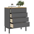 thumbnail image 2 of vidaXL Commode FLORO Gris cm Bois Massif Pin, 2 of 5