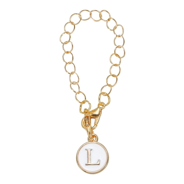 Unique Bargains Ronde Forme Lettre Charme Accessoires pour Gobelet Nom ID Lettre L, Blanc