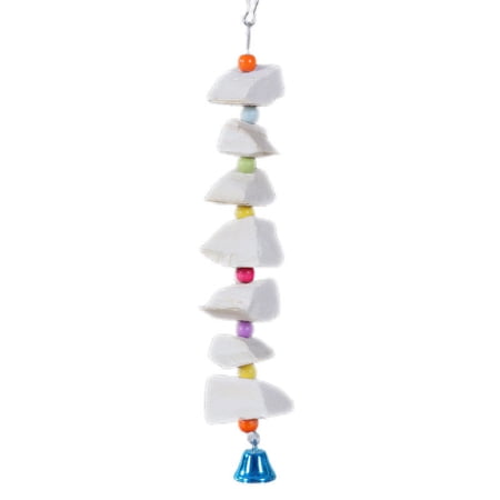 Bird Toys, Parakeet Toys, Cage Accessories for Parakeets, Cuttlefish Bone for Budgies, Cockatiels, Green Cheeks, Small to Medium Birds White