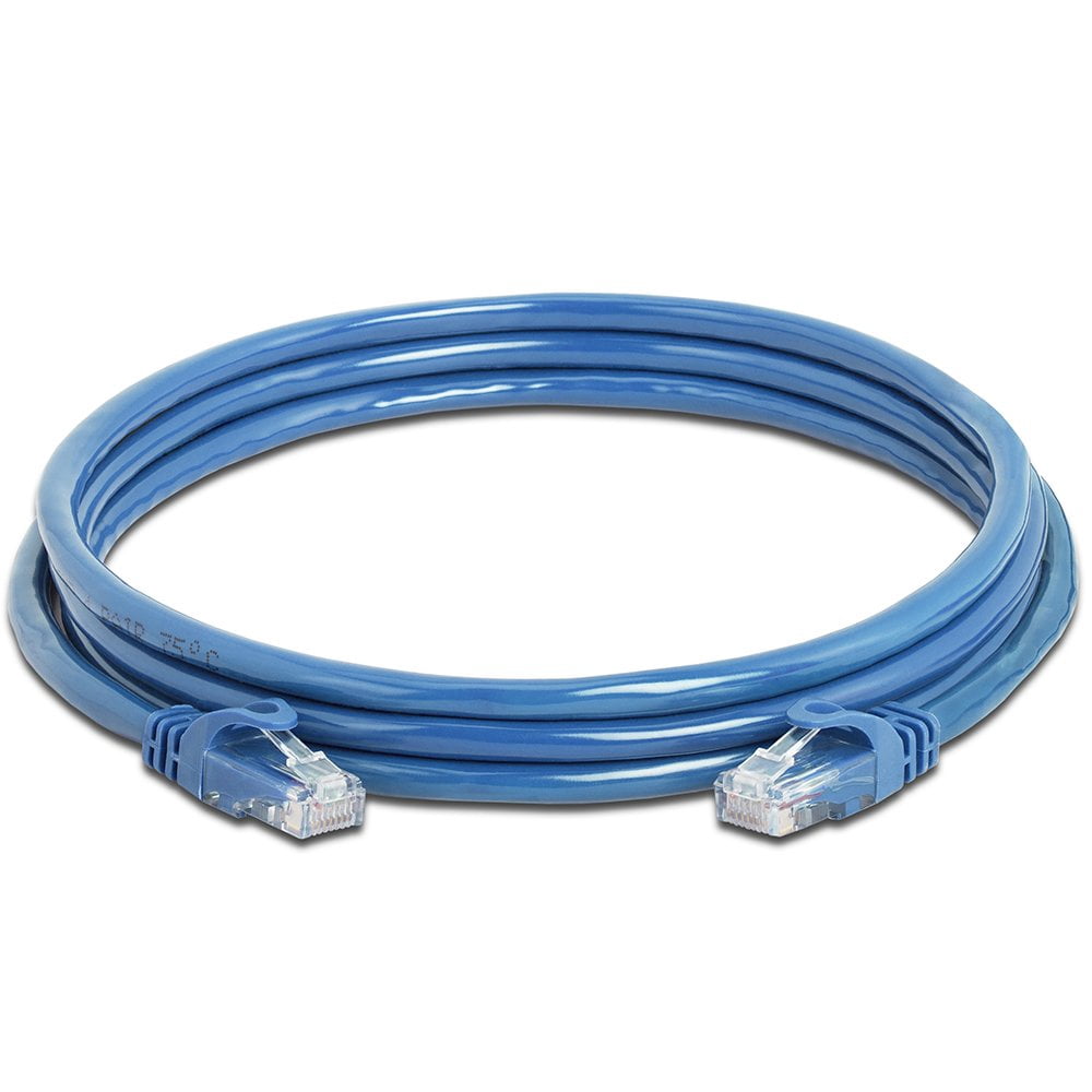 Cmple - 10 Pack Cat6 Ethernet Cable 7 ft Cat 6 Network Cables with RJ45 Connectors 10Gbps Computer LAN Patch Cord Router Internet Wire - Blue