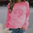thumbnail image 2 of Jinhomg Fight Cancer Awareness T-Shirt for Women Novelty Pink Ribbon Heart Graphic Tops Fall Lightweight Long Sleeve Drop Shoulder Tees Dressy Casual Holiday Blouse Spring Saving Hot Pink S, 2 of 5