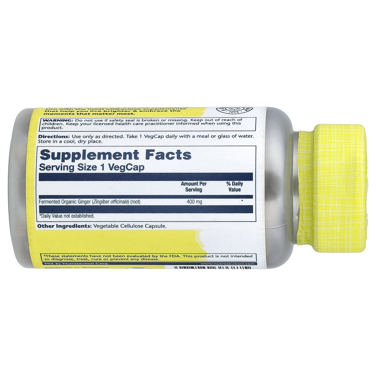 Solaray Fermented Ginger Root 400mg | 100 VegCaps
