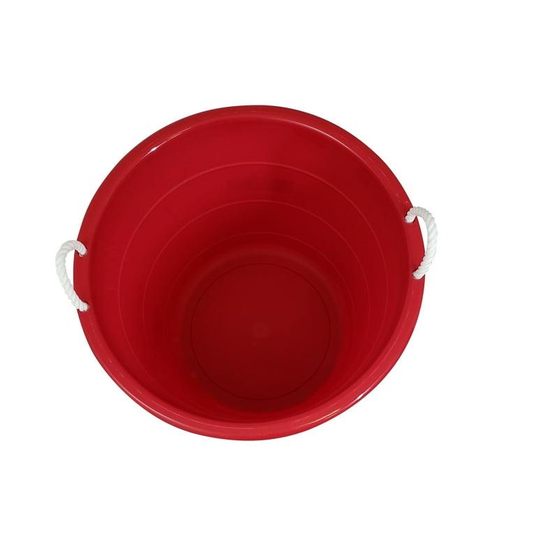 Red Plastic Tub, Perfect for Ice and Drinks, 17-Gallon Capacity