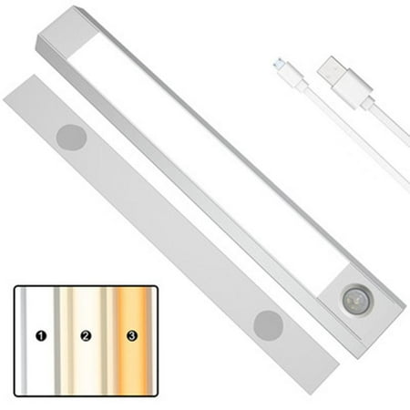 

60LED Motion Sensor Light USB Rechargeable Cabinet Lights Wireless Light with Adhesive Magnetic Strip for Wardrobe Stairs Corridors