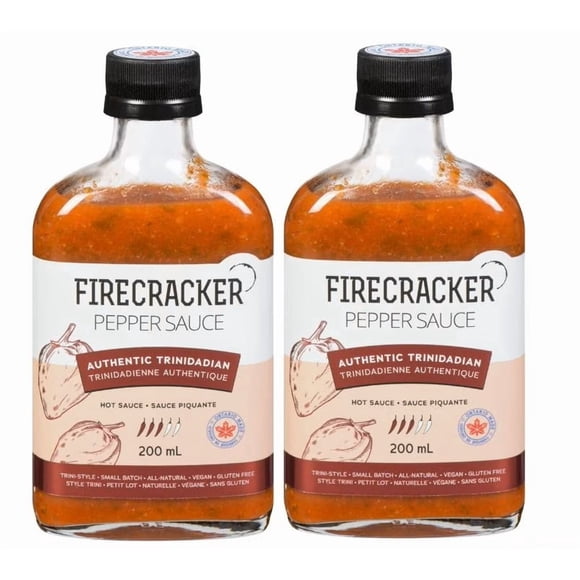 Firecracker Pepper Sauce Authentic Trinidadian 200ml, 2 Pack