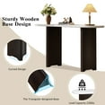 thumbnail image 6 of EUROCO 53.9" Narrow Console Table,Wood Entryway Table Rustic Sofa Table with Curved Legs and Oval Faux Marble Top for Entrance and Living Room,Espresso, 6 of 7