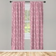 thumbnail image 2 of Ambesonne Damask 4-Panel Curtains, Mystic Flowers and Circles, 56"x84", Dried Rose and Rose, 2 of 4