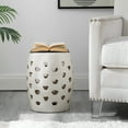 thumbnail image 2 of SAFAVIEH Amaissa 15" Natural Geometric Ceramic Garden Stool, Cream, 2 of 7