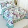 thumbnail image 3 of Evenhug Quilts 3-Piece Square Multi-Color Floral Patchwork King Quilt Set With 2 Shams, 3 of 7