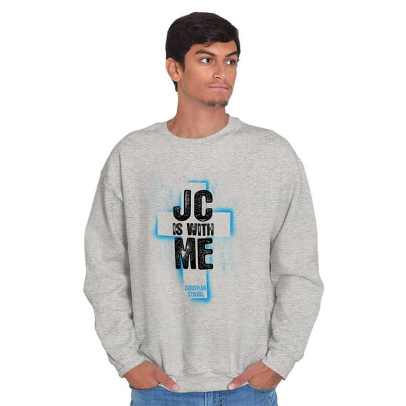 Christ is With Me Christian Faith Unisex Plus Fleece Graphic Sweatshirt Brisco Brands 4X