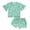 Green, variant on Musuos Toddler Girls Summer Outfit 6M- 4T Floral Print Short Sleeve T-Shirt and Elastic Shorts Set Cute Summer 2 Piece Clothes