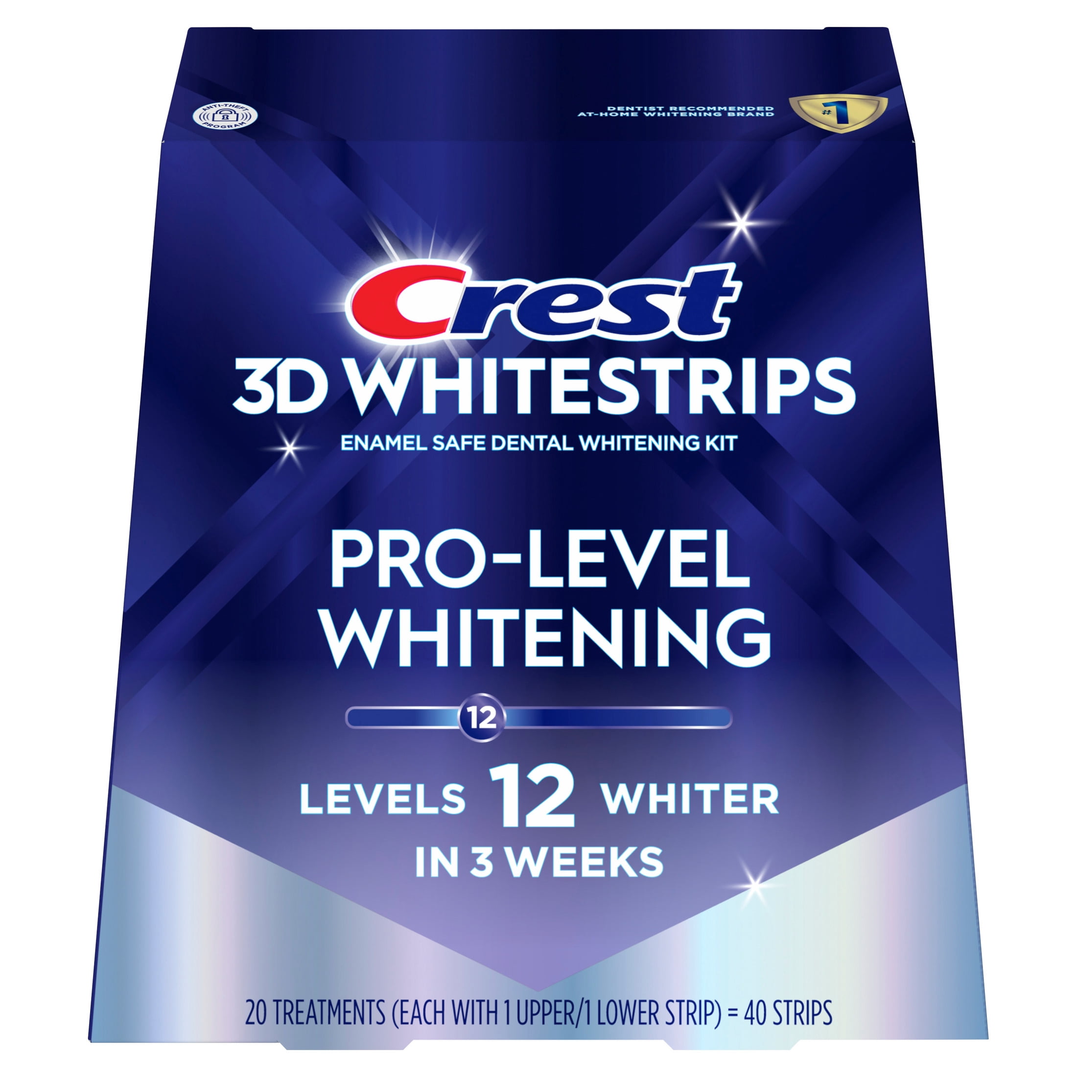 Crest 3DWhitestrips Pro-Level Whitening At-Home Whitening Kit, 20 Treatments, 12 Levels Whiter Teeth