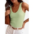 thumbnail image 3 of PRETTYGARDEN Womens Summer Sleeveless Tank Tops V Neck Ruffle Lightweight Ribbed Knit Shirt Casual Going Out Top, 3 of 9