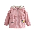 thumbnail image 3 of LYMAYTER 1-7Y Toddler Girls Hooded Jacket for Kids Early Spring Splice All Match Jacket Cute Cartoon Jacket Coat Tops, 3 of 8