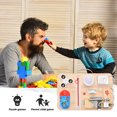 thumbnail image 1 of Tablero Ocupado De Madera Tablero de actividades 4 colores luz desbloquear puerta pestillo juguete para niño niño (C1), 1 of 8
