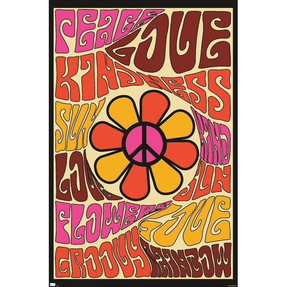 Peace, Love, and Kindness Wall Poster, 22.375" x 34"
