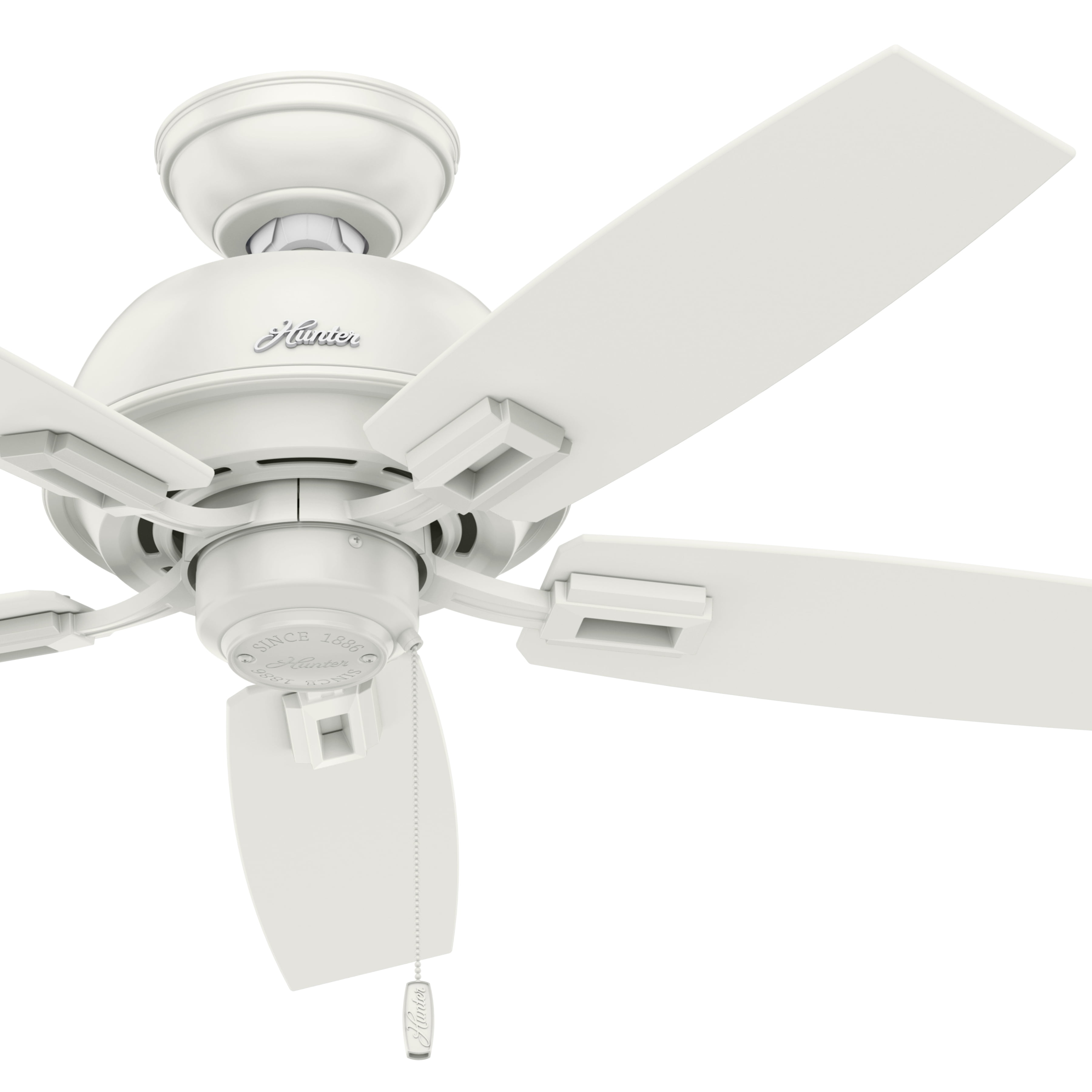 Hunter Fan 44 Ceiling Fan In Fresh White With Led Bowl Light Kit