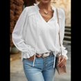 thumbnail image 4 of Blusa Informal de Verano para Mujer, con Lunares Suizos, Cuello en V, Larga, Holgada y Elegante, Ideal para Oficina. M, 4 of 10