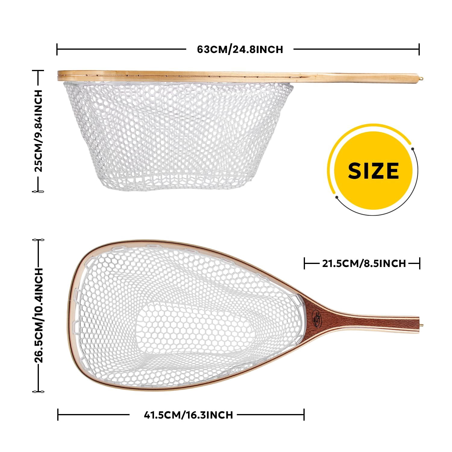 Fly Fishing Landing Net Soft Rubber Mesh Trout Catch And Release