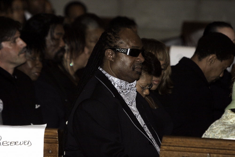 Stevie Wonder at Luther Vandross funeral service Photo Print Walmart