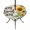 Beige Yellow, variant on Round Outdoor Tablecloth with Umbrella Hole and Zipper, Yellow Sunflower Tablecloth with Elastic Waterproof, Bee Wooden Grain Country Farmhouse Patio Table Covers for 36" - 44" Picnic Pool Tables