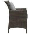 thumbnail image 2 of Modway Conduit 17" Rattan & Aluminum Patio Dining Armchair in Brown & Gray, 2 of 3