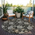 thumbnail image 6 of Addison Rugs Chantille Indoor/Outdoor Transitional Floral Black Washable Round Rug, 8' x 8', 6 of 6