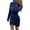 Dark Blue, variant on CharmCyan Long Sleeve Lapel Collar Faux Leather Wrap Mini Dress for Women Bodycon Ruched Front Shirt Dress Modern Design Black L