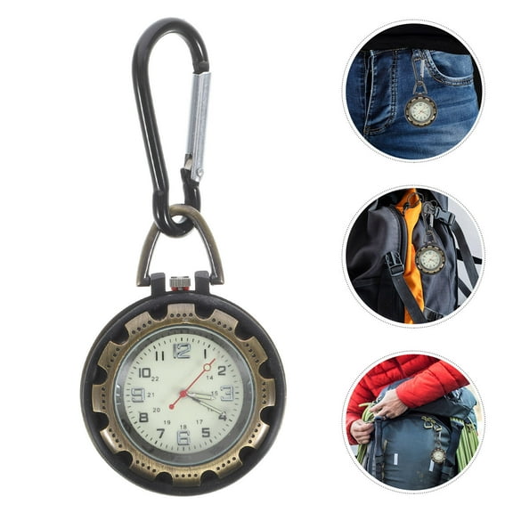 ELAYARD Outdoor Backpacker Clip Watch Stainless Steel Alloy Assorted Colors Lightweight Hiking Camping