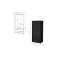 thumbnail image 4 of We Have Furniture Byers 3 Piece Bedroom Set, Nightstand + Dresser+ Armoire, Black Wengue Finish, 4 of 7
