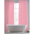 thumbnail image 5 of Pink Sheer Curtains 96 Inch Length 2 Panels Set for Living Room/Bedroom, Pure Pink Semi Curtain Sheers Drapes Rod Pocket Curtains Window Treatment Set 52''x96''x2, 5 of 7