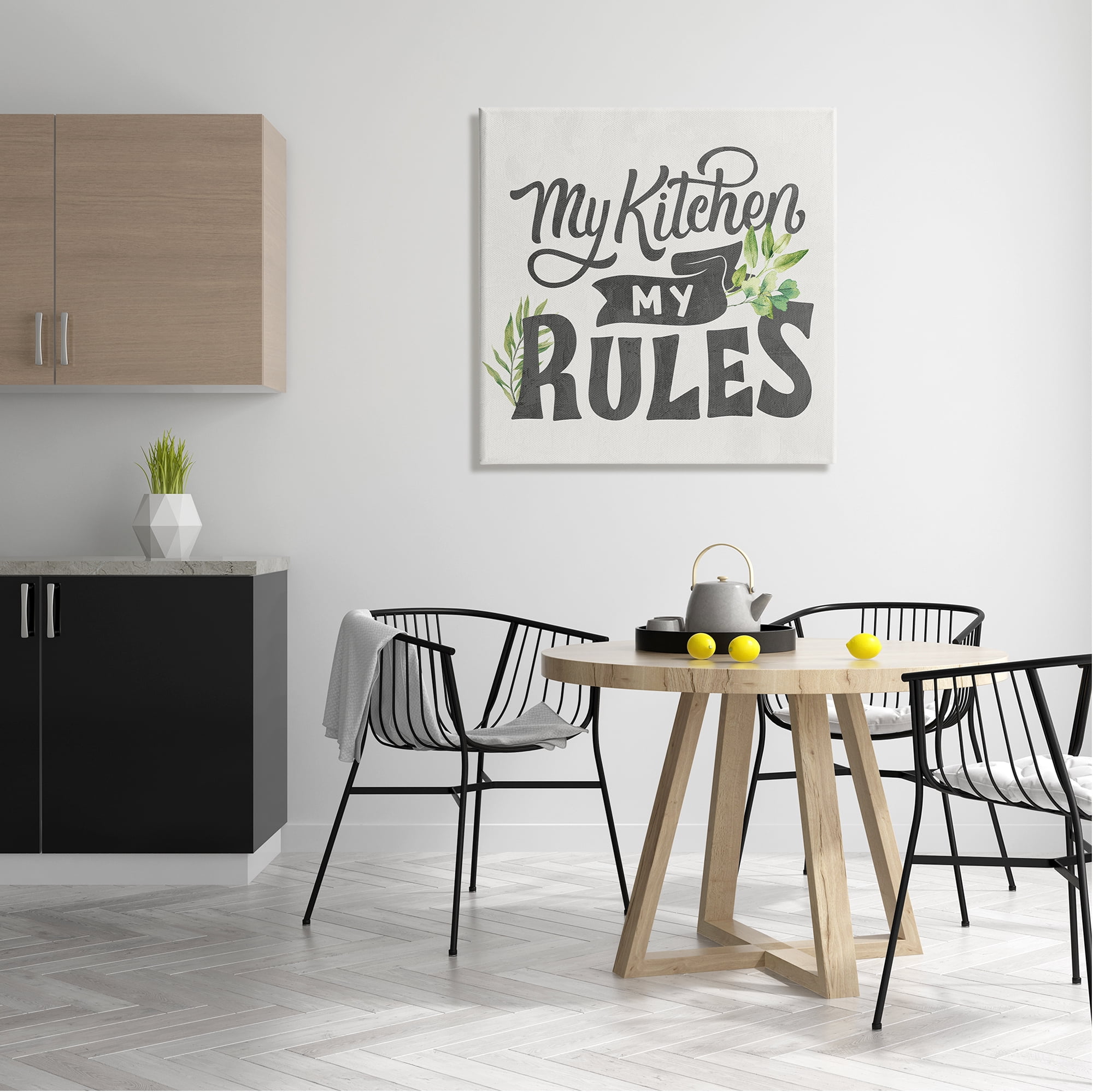 Stupell Industries Retro My Kitchen Rules Food & Beverage Painting Gallery Wrapped Canvas Print Wall Art, 30 x 30