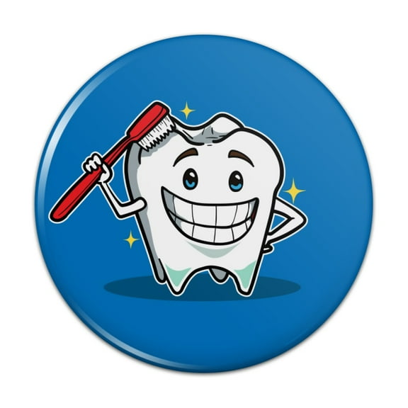 Happy Tooth Toothbrush Dentist Kitchen Refrigerator Locker Button Magnet