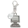 thumbnail image 2 of Delight Jewelry Silvertone Computer - Silvertone Clip on Charm with Clear Crystal Drop, 2 of 5