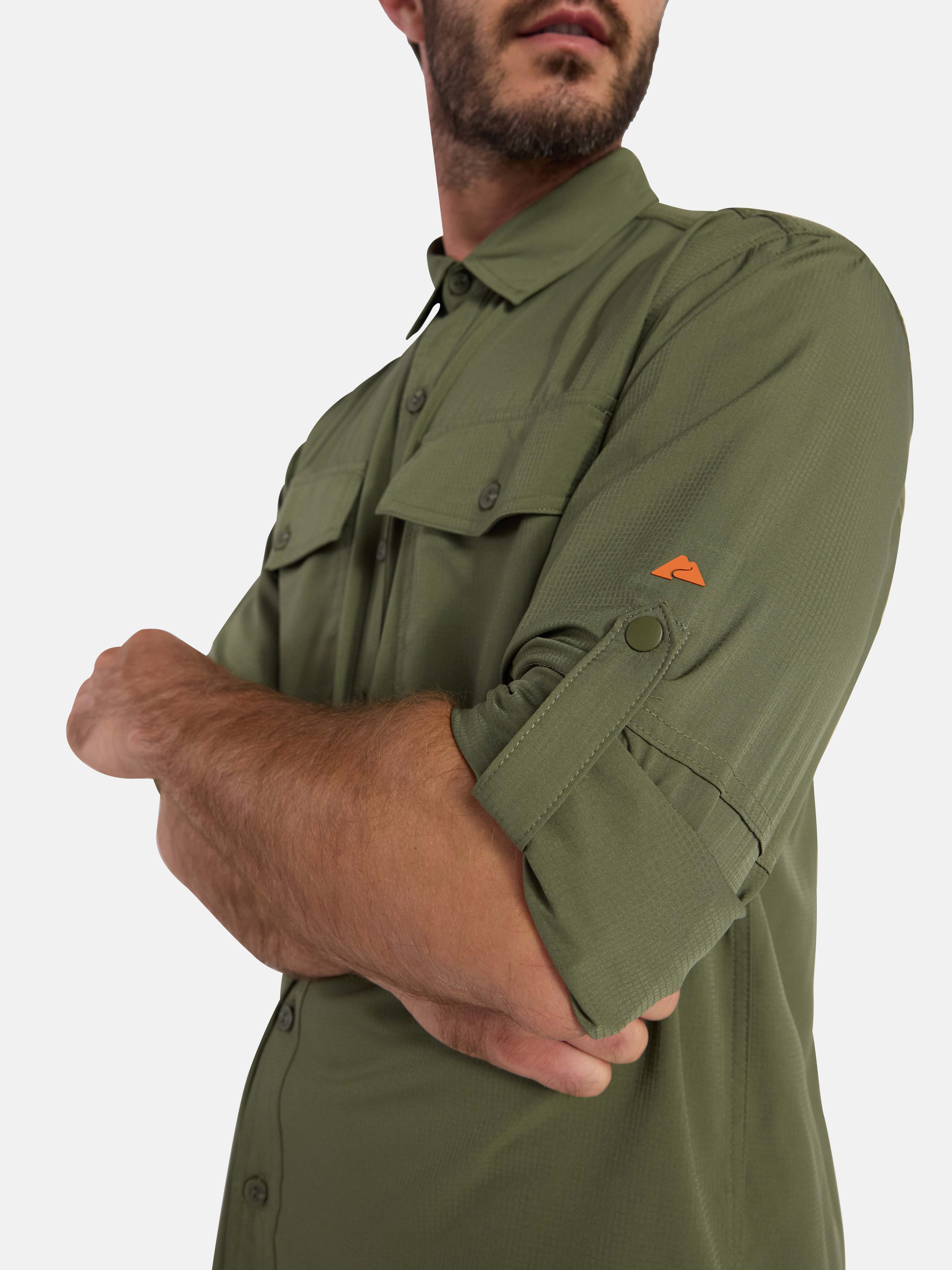 Ozark Trail Men's and Big Men's Upstream Shirt with Long Sleeves, Sizes S-3XL