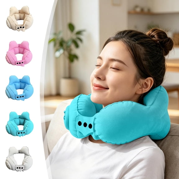 ufehgfjh Neck Pillow for Travel Airplane Neck Pillow Press-to-Inflate Neck Pillow Inflatable Neck Pillow Portable Inflatable Pillow Inflatable U-Shaped Pillow Inflatable Pillow U-Shaped Pillow