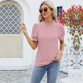 thumbnail image 5 of Baywell Womens Fashion Tops Crewneck Sexy Patchwork Lace Short Sleeve Tee Shirts Casual Knitted Blouses S-2XL, 5 of 7