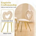 thumbnail image 2 of Silla de acento de burbuja de corazón única, silla de terciopelo de peluche con marco de metal de oro brillante, asiento lindo y moderno para la decoración del hogar, 2 of 5