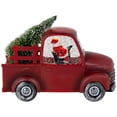 thumbnail image 4 of Northlight LED Lighted Santa in Red Retro Truck with Christmas Tree Snow Globe - 9", 4 of 8