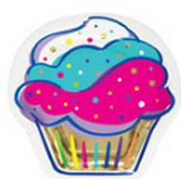 Cupcake Shaped Paper Plates, 8.25", Multicolor, 10 Count, by Way To Celebrate
