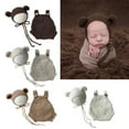 thumbnail image 2 of Baby Photoshooting Props Bear Outfit Knit Hat Suspenders Set Photo Posing Props Photography Props Bodysuit, 2 of 9