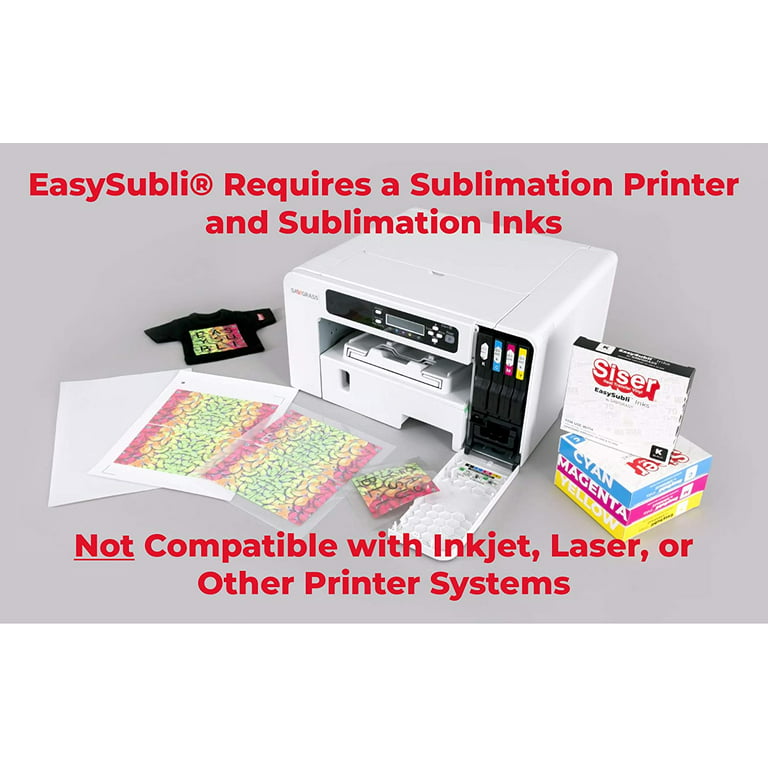 Siser EasySubli HTV - Printable Sublimation Heat Transfer Vinyl - 10 Sheets  of EasySubli (8.4x11) and 10 Sheets of EasySubli Mask (8x10)