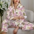 thumbnail image 6 of Fotbe Lilies Flowers Pattern Long Sleeve Pajama Set for Women,Sleepwear Set,2-piece Loungewear Set,Soft PJs Comfy Nightwear with Pockets -Medium, 6 of 7