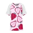 thumbnail image 5 of Hauts d'Été Grande Taille en Dentelle pour Femmes Blouses d'Été Patchwork Imprimé Amples Grande Taille Col en V Manches Courtes T-Shirts Col en V Femmes en Solde, 5 of 5