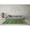 thumbnail image 3 of Ahgly Company Machine Washable Indoor Square Abstract Turquoise Blue Modern Area Rugs, 7' Square, 3 of 4