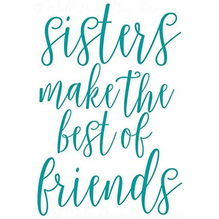 Best Friend Christmas Quotes Sisters Best of Friends Vinyl Lettering Wall Decals Sticker Decor Quote 16x23-Inch Teal ()